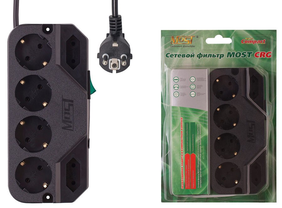 Сетевой фильтр Most СRG 5м (6 розеток) черный
Сетевой фильтр Most СRG 5м (6 розеток) черный