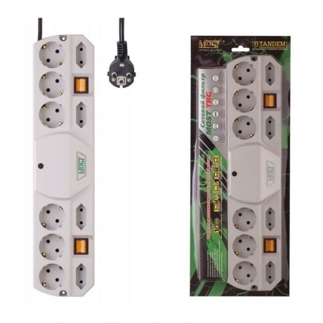 Сетевой фильтр Most TRG 5м (10 розеток) белый
Сетевой фильтр Most TRG 5м (10 розеток) белый