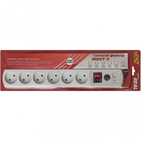 Сетевой фильтр Most R 7м (6 розеток) белый
Сетевой фильтр Most R 7м (6 розеток) белый