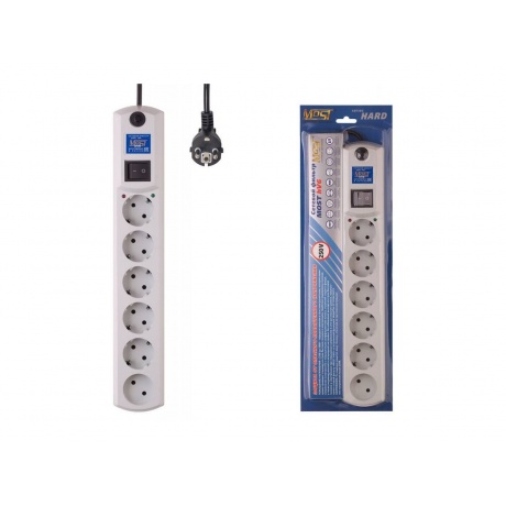 Сетевой фильтр Most HV6 2м (6 розеток) белый
Сетевой фильтр Most HV6 2м (6 розеток) белый