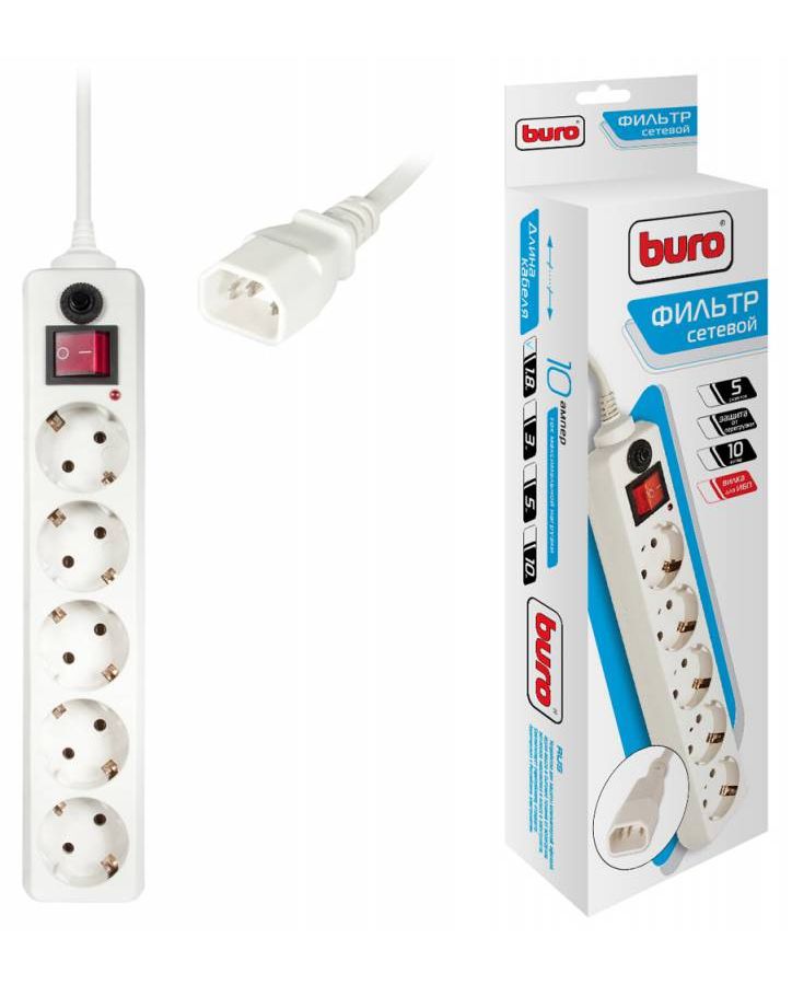 Сетевой фильтр Buro 500SH-1.8-UPS-W 1.8м (5 розеток) белый
Сетевой фильтр Buro 500SH-1.8-UPS-W 1.8м (5 розеток) белый