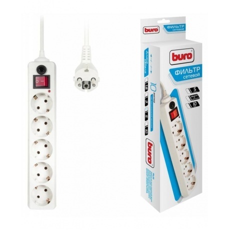 Сетевой фильтр Buro 500SH-5-W 5м (5 розеток) белый
Сетевой фильтр Buro 500SH-5-W 5м (5 розеток) белый