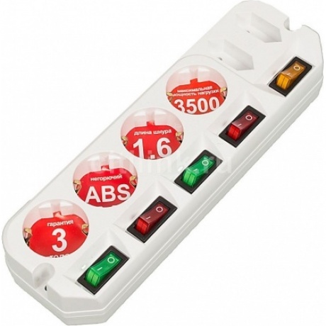 Сетевой фильтр Most A16 1.6м (6 розеток) белый
Сетевой фильтр Most A16 1.6м (6 розеток) белый