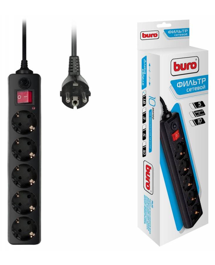 Сетевой фильтр Buro 500SH-1.8-B 1.8м (5 розеток) черный
Сетевой фильтр Buro 500SH-1.8-B 1.8м (5 розеток) черный