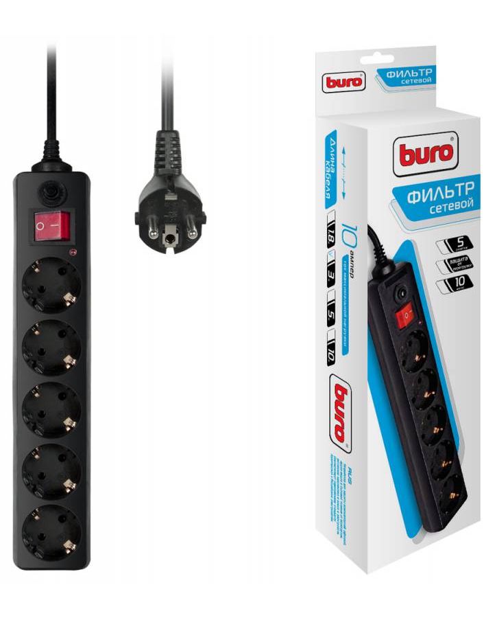 Сетевой фильтр Buro 500SH-3-B 3м (5 розеток) черный
Сетевой фильтр Buro 500SH-3-B 3м (5 розеток) черный