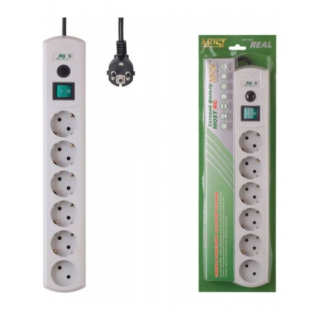 Сетевой фильтр Most RG 10м (6 розеток) белый
Сетевой фильтр Most RG 10м (6 розеток) белый