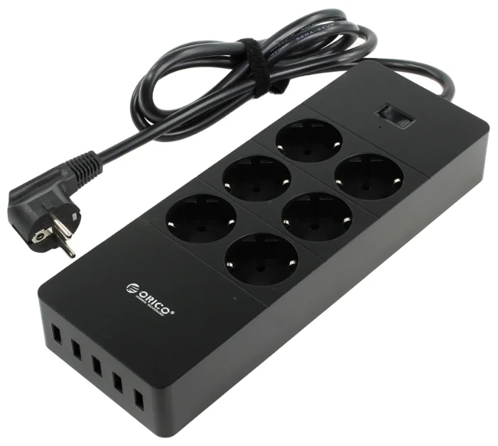 Сетевой фильтр Orico HPC-6A5U-BK 1.5м Black
Сетевой фильтр Orico HPC-6A5U-BK 1.5м Black