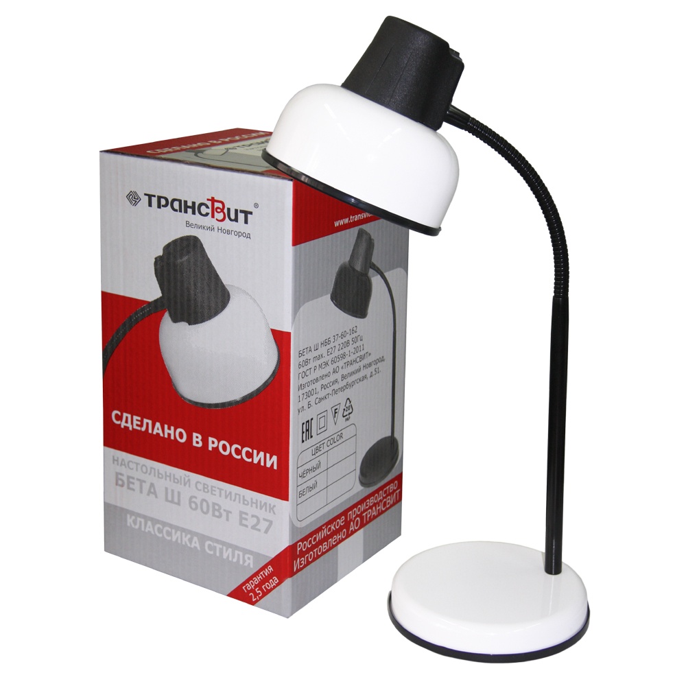 Светильник настольный Трансвит БЕТА-Ш ННБ37-60-162 (BETA-SH/WH) белый
Светильник настольный Трансвит БЕТА-Ш ННБ37-60-162 (BETA-SH/WH) белый