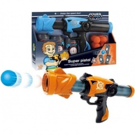 Бластер Super pistol с мягкими пулями 3 банки-мишени(9х5,5х2см),12 пуль (D=2,5см) YG07P
Бластер Super pistol с мягкими пулями 3 банки-мишени(9х5,5х2см),12 пуль (D=2,5см) YG07P