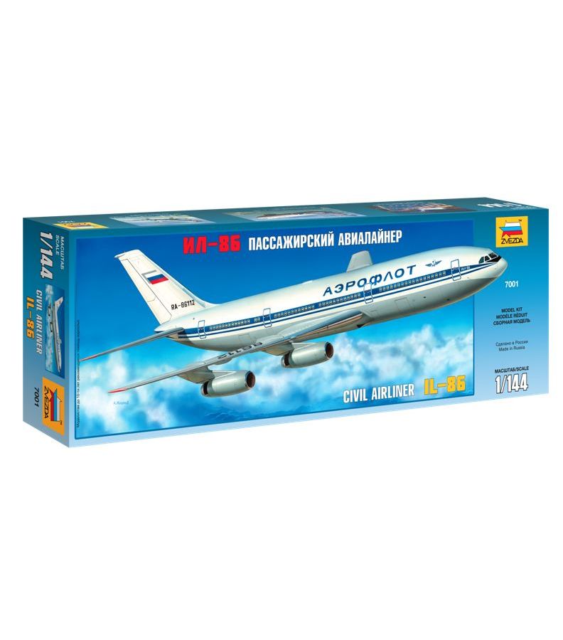 Сборная модель Zvezda 7001 Авиалайнер "Ил-86"
Сборная модель Zvezda 7001 Авиалайнер "Ил-86"