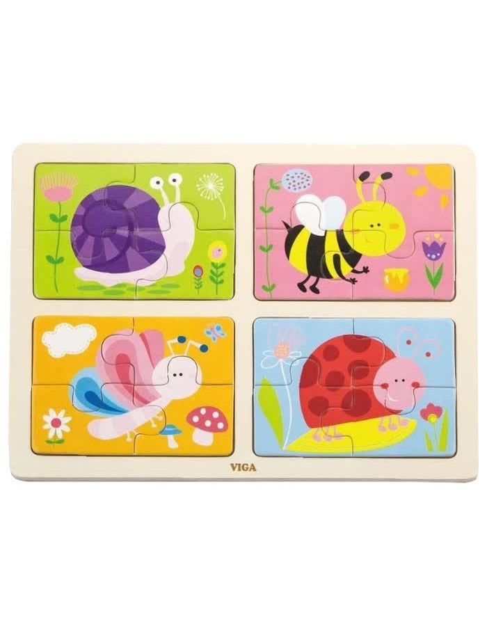 Пазл 4в1 "Насекомые" (дерево)в пленке VIGA
Пазл 4в1 "Насекомые" (дерево)в пленке VIGA