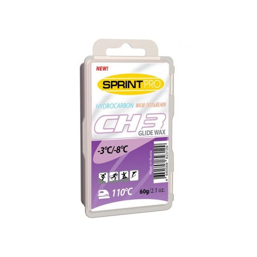 Парафины (смазка скольжения) SPRINT PRO (-3 -8°C) СН3 60 г Фиолетовый
Парафины (смазка скольжения) SPRINT PRO (-3 -8°C) СН3 60 г Фиолетовый
