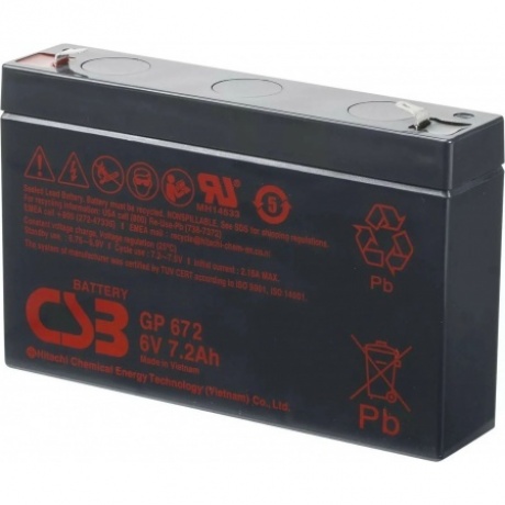 Аккумуляторная батарея для ИБП CSB GP672 7.2 А·ч
Аккумуляторная батарея для ИБП CSB GP672 7.2 А·ч