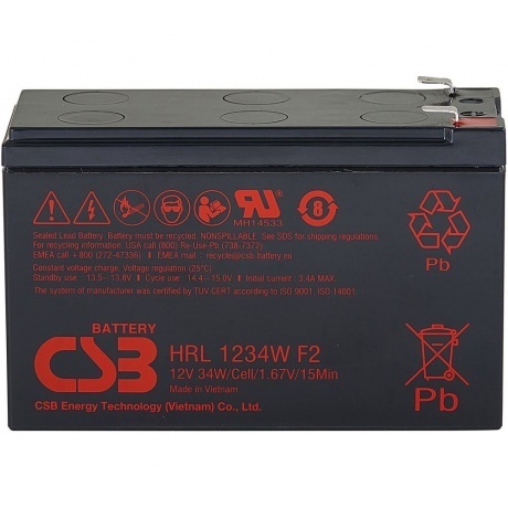Батарея для ИБП 12V 9Ah CSB HRL1234W F2FR
Батарея для ИБП 12V 9Ah CSB HRL1234W F2FR