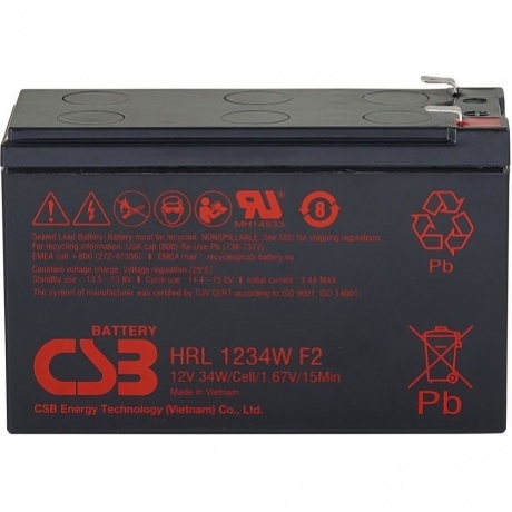 Батарея для ИБП 12V 9Ah CSB HRL1234W F2FR
Батарея для ИБП 12V 9Ah CSB HRL1234W F2FR