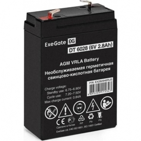 Батарея для ИБП Exegate EX282946 6В 2.8Ач
Батарея для ИБП Exegate EX282946 6В 2.8Ач