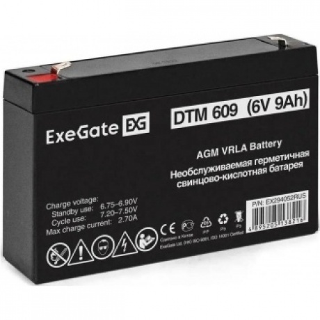 Батарея для ИБП Exegate EX294052 6В 9Ач
Батарея для ИБП Exegate EX294052 6В 9Ач