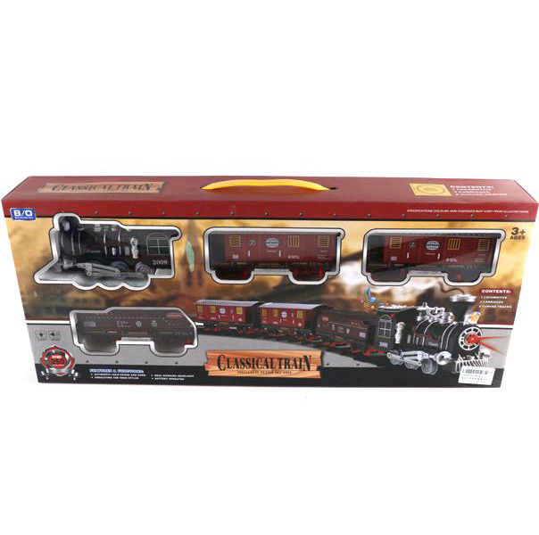 Железная дорога Classic на батарейках(свет,звук) в коробке локомотив,3 вагона;диаметр собранных путей 80см 2009-27
Железная дорога Classic на батарейках(свет,звук) в коробке локомотив,3 вагона;диаметр собранных путей 80см 2009-27