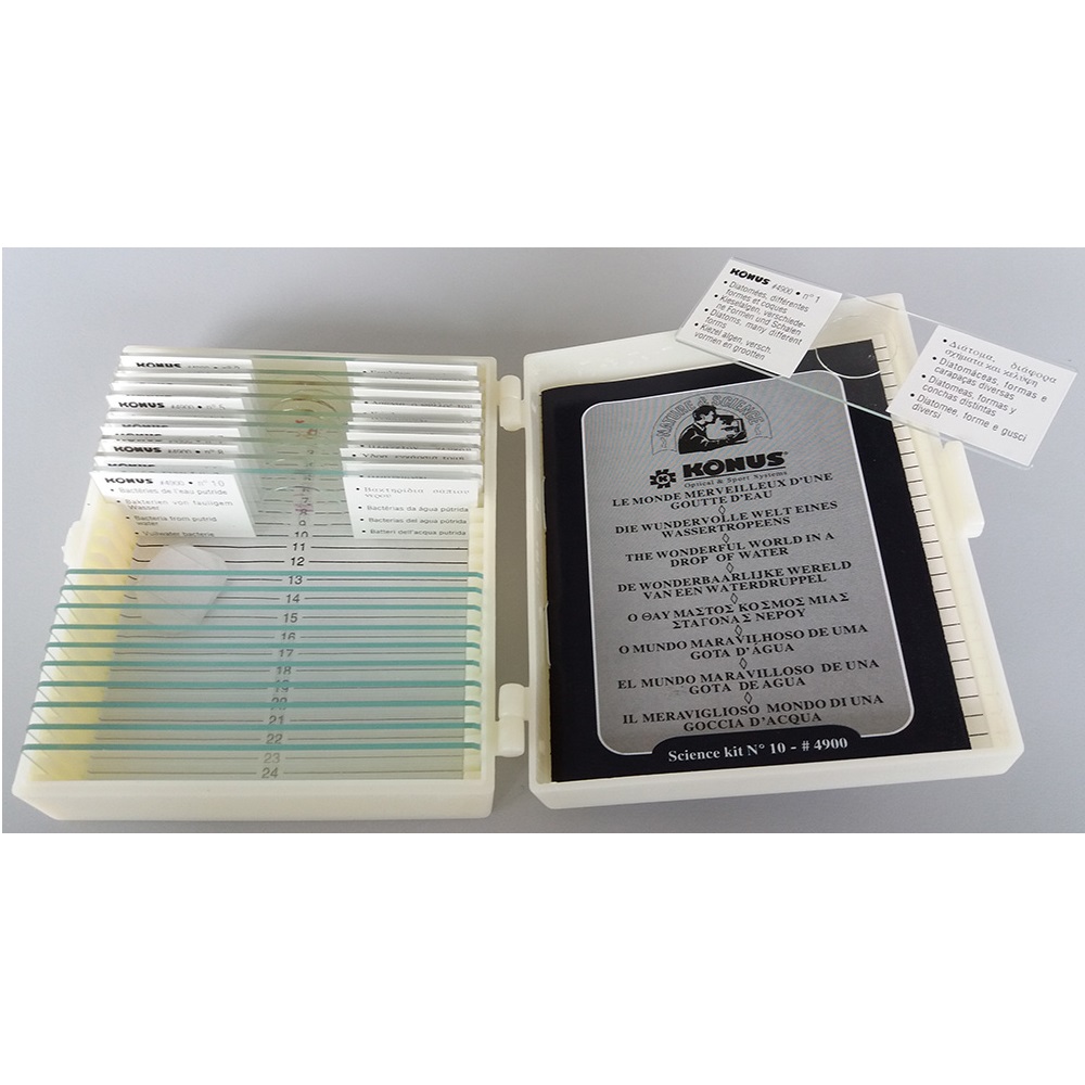 Набор микропрепаратов Konus 10: «Потрясающий мир в капле воды»
Набор микропрепаратов Konus 10: «Потрясающий мир в капле воды»