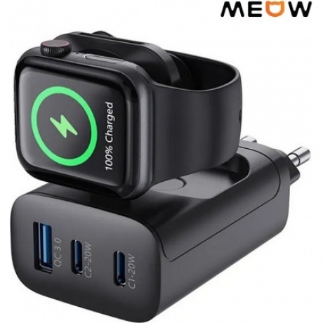 Сетевое зарядное устройство MEOW с функцией беспроводной зарядки Samsung Watch
Сетевое зарядное устройство MEOW с функцией беспроводной зарядки Samsung Watch