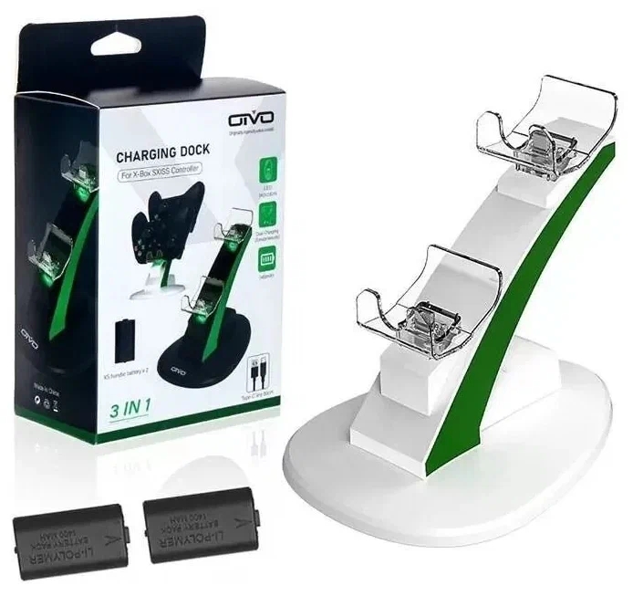 Зарядная станция Oivo для Xbox Series S/X Dual Charging Dock + 2 АКБ 1400 mAh Black IV-BX305
Зарядная станция Oivo для Xbox Series S/X Dual Charging Dock + 2 АКБ 1400 mAh Black IV-BX305