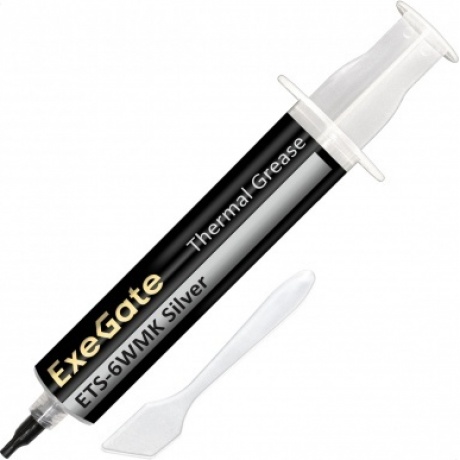 Термопаста ExeGate ETS-6WMK Silver шприц с лопаткой 30г (EX282349RUS)
Термопаста ExeGate ETS-6WMK Silver шприц с лопаткой 30г (EX282349RUS)