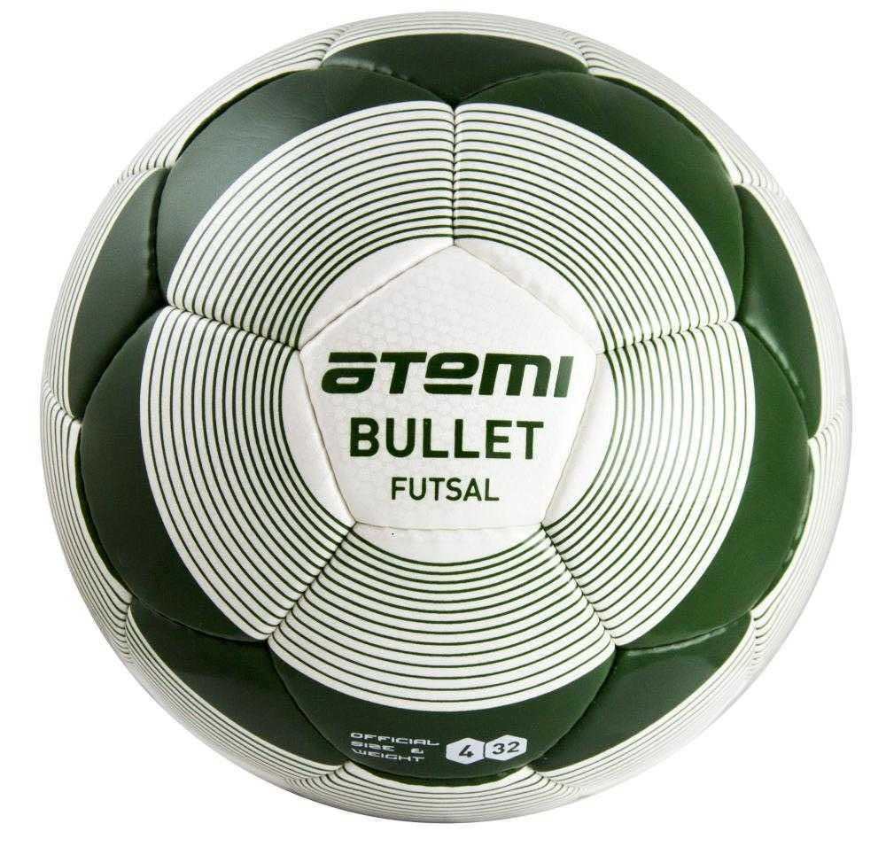 Мяч футбольный Atemi BULLET FUTSAL, PU, бел/зел, р.4
Мяч футбольный Atemi BULLET FUTSAL, PU, бел/зел, р.4