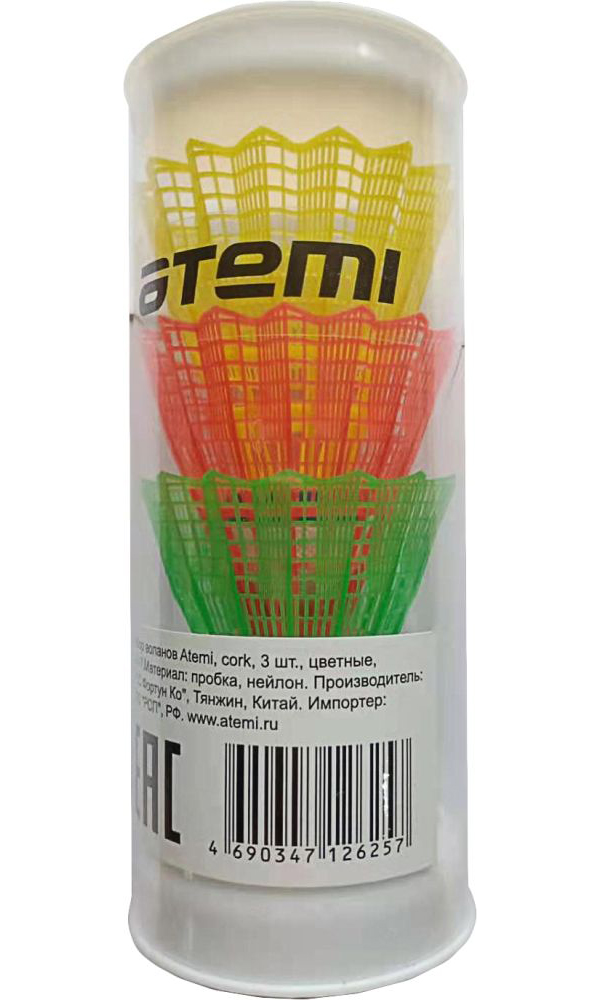 Набор воланов Atemi, cork, 3 шт., цветные, BAV-7
Набор воланов Atemi, cork, 3 шт., цветные, BAV-7