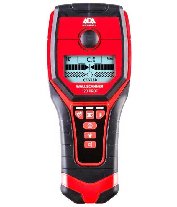 Детектор металла, проводки и дерева ADA Wall Scanner 120 PROF
Детектор металла, проводки и дерева ADA Wall Scanner 120 PROF
