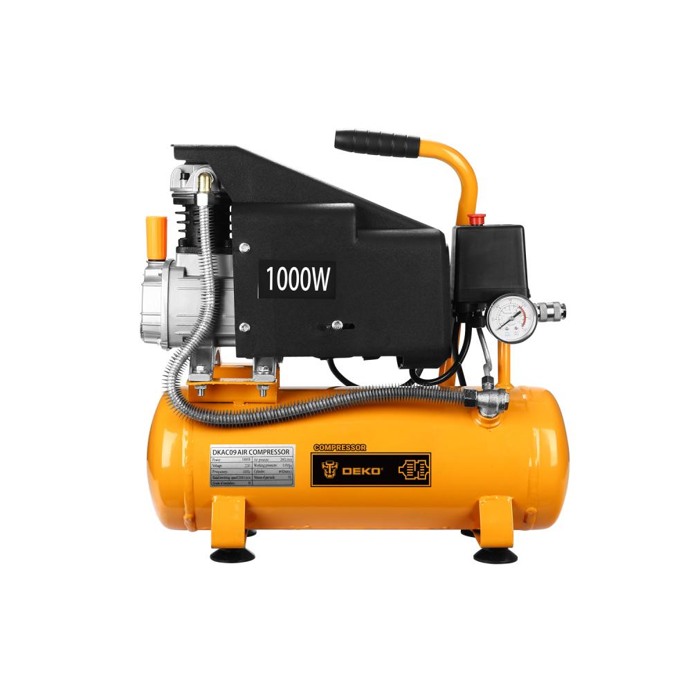 Компрессор воздушный поршневой масляный DEKO DKAC09, 9л ресивер
Компрессор воздушный поршневой масляный DEKO DKAC09, 9л ресивер