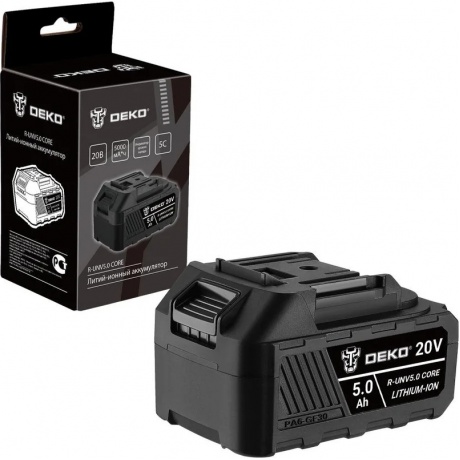 Аккумулятор Deko R-UNV5.0 CORE, Li-ion, 20В, 5.0А*ч
Аккумулятор Deko R-UNV5.0 CORE, Li-ion, 20В, 5.0А*ч