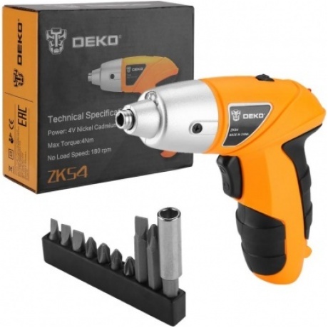 Аккумуляторная отвертка DEKO ZKS4, 4В, 0.6 Ач, з/у с набором оснастки 10 шт, 4 Нм
Аккумуляторная отвертка DEKO ZKS4, 4В, 0.6 Ач, з/у с набором оснастки 10 шт, 4 Нм