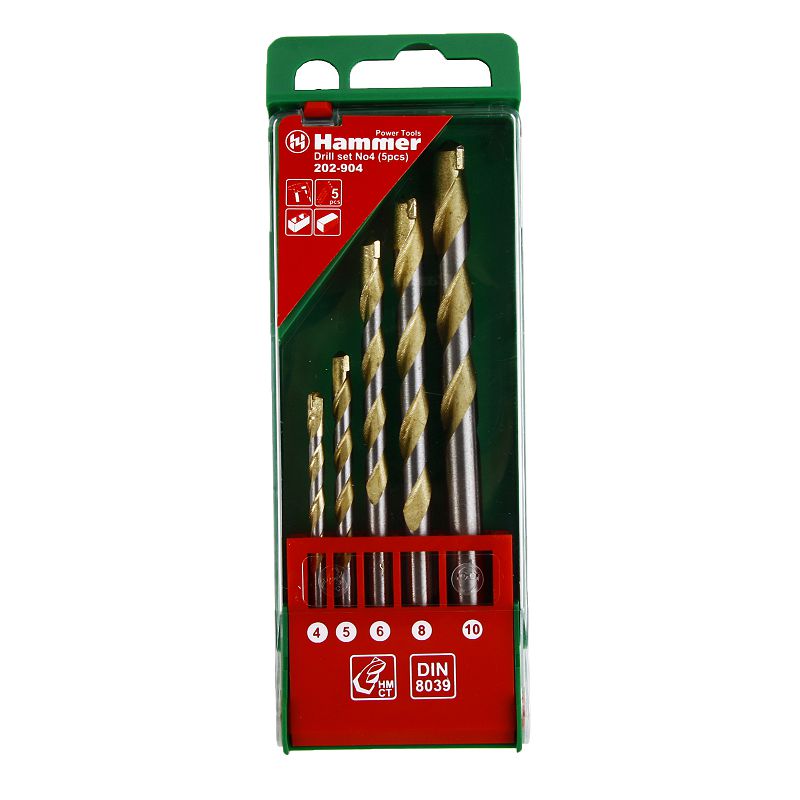 Набор сверл HAMMER Flex 202-904 DR набор No4 4-10мм камень, 5шт
Набор сверл HAMMER Flex 202-904 DR набор No4 4-10мм камень, 5шт