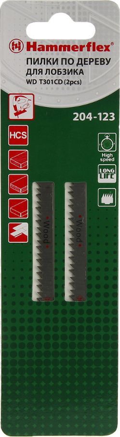 Пилка для лобзика Hammer Flex 204-123 JG WD T301CD мягкое дерево, 90мм, шаг 3.0, HCS, 2шт.
Пилка для лобзика Hammer Flex 204-123 JG WD T301CD мягкое дерево, 90мм, шаг 3.0, HCS, 2шт.