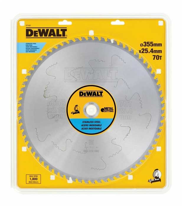 Диск пильный по нержавеющей стали DeWalt DT1921-QZ 355x25,4
Диск пильный по нержавеющей стали DeWalt DT1921-QZ 355x25,4