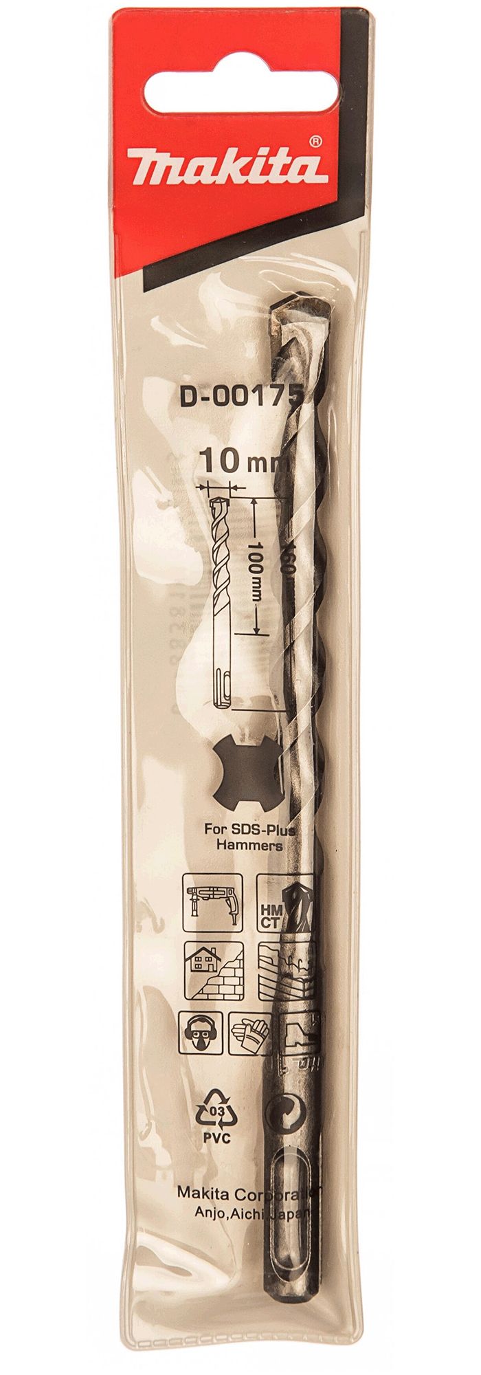 Бур Makita D-00175 SDS-Plus 10x160mm
Бур Makita D-00175 SDS-Plus 10x160mm