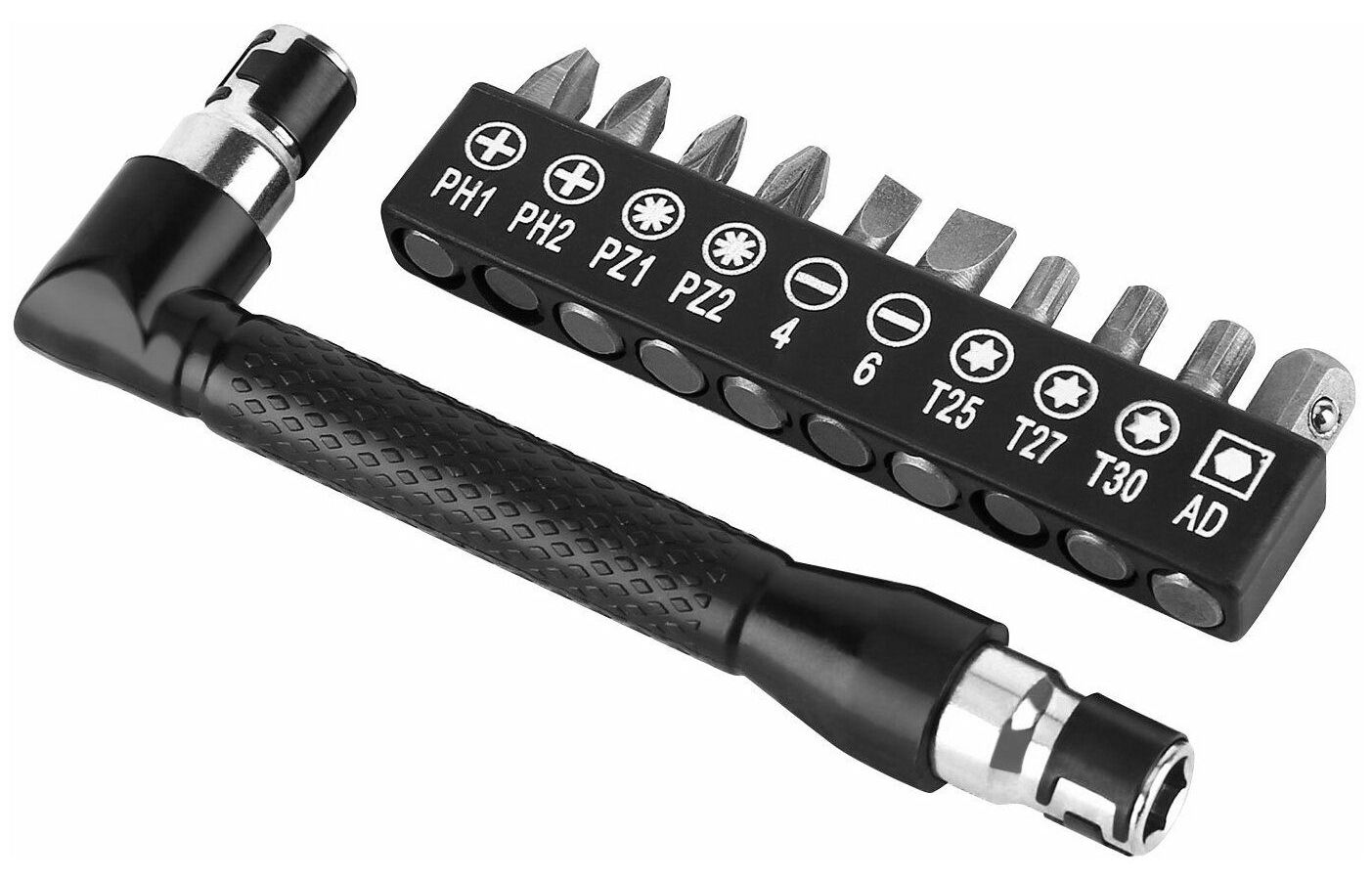 Набор бит для шуруповерта с угловой насадкой DEKO BS11-1 (11 предметов)
Набор бит для шуруповерта с угловой насадкой DEKO BS11-1 (11 предметов)