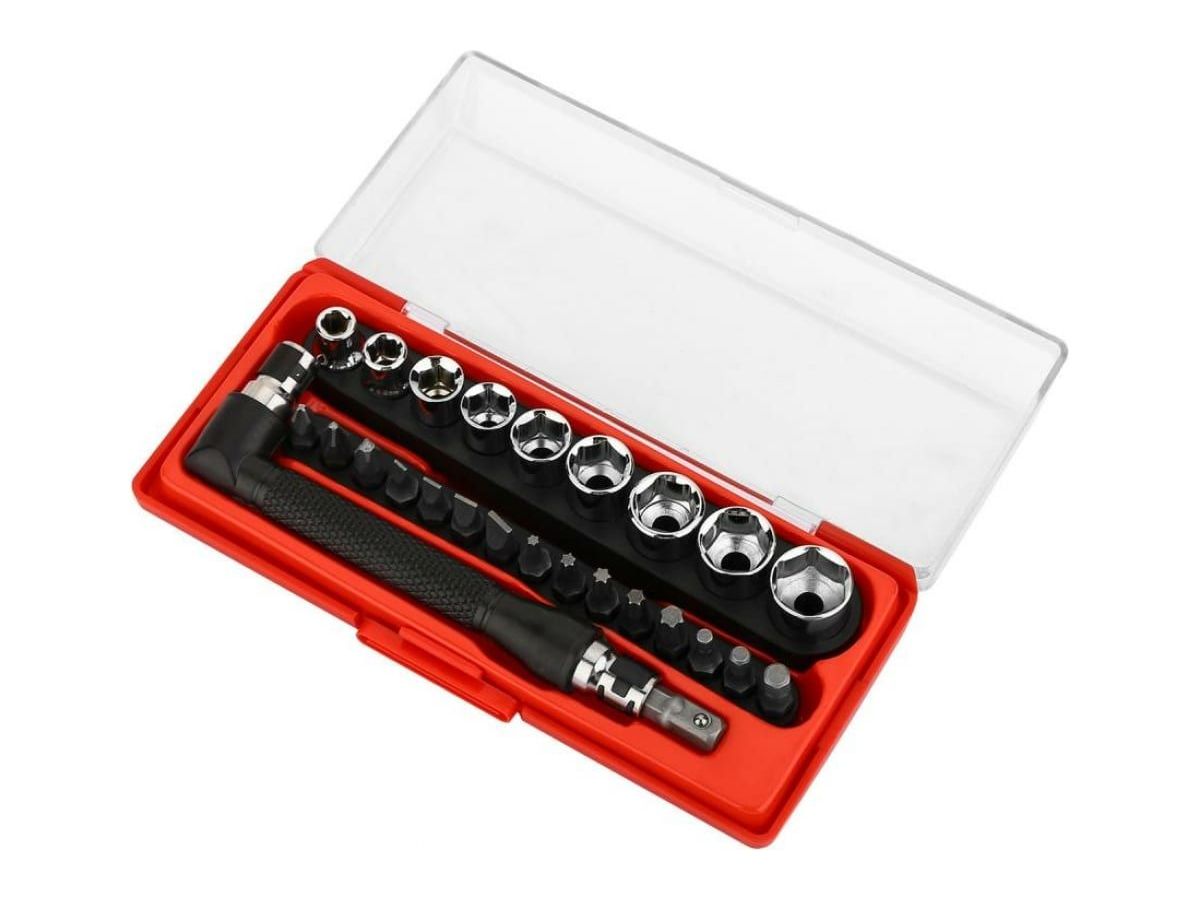 Набор головок и бит с угловым удлинителем DEKO BS26 (26 предметов)
Набор головок и бит с угловым удлинителем DEKO BS26 (26 предметов)