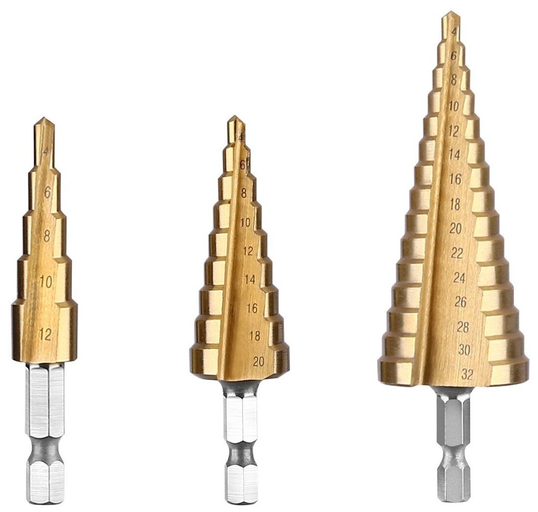 Набор сверл ступенчатых DEKO DH21, 4-12 мм, 4-20 мм, 4-32 мм, 3 шт
Набор сверл ступенчатых DEKO DH21, 4-12 мм, 4-20 мм, 4-32 мм, 3 шт