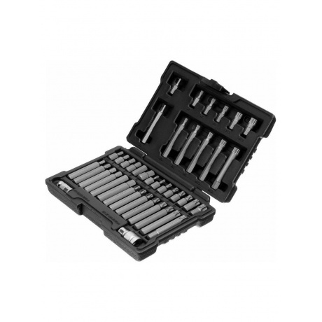 Набор бит HEX, TORX, SPLINE, шестигранный хвостовик 3/8", CrV, 42 шт. Stels
Набор бит HEX, TORX, SPLINE, шестигранный хвостовик 3/8", CrV, 42 шт. Stels