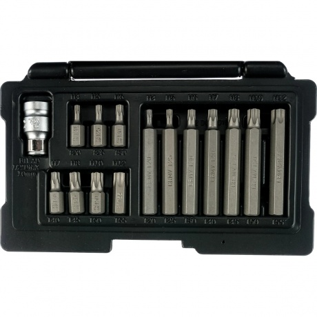 Набор бит TORX, хвостовик-шестигранник, 10 мм, CrV, 15 предметов Stels
Набор бит TORX, хвостовик-шестигранник, 10 мм, CrV, 15 предметов Stels