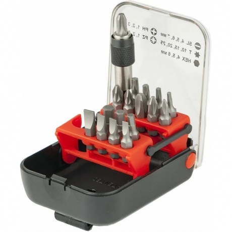 Набор бит, адаптер для бит, сталь S2, 18 предм., в пласт. боксе Matrix
Набор бит, адаптер для бит, сталь S2, 18 предм., в пласт. боксе Matrix