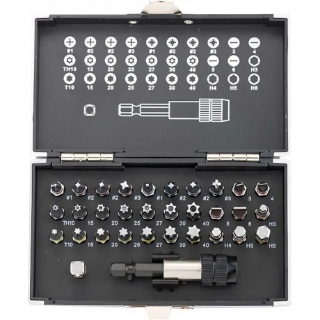 Набор бит, магнитный адаптер, сталь S2, пластиковый кейс, 32 предм. Gross
Набор бит, магнитный адаптер, сталь S2, пластиковый кейс, 32 предм. Gross