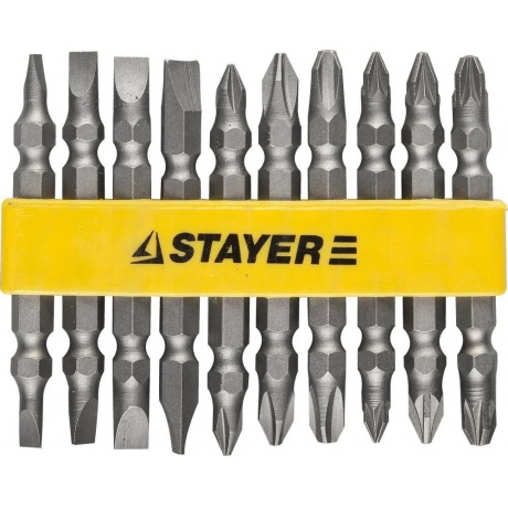 Набор двусторонних бит STAYER 10 шт, (2605-H10)
Набор двусторонних бит STAYER 10 шт, (2605-H10)