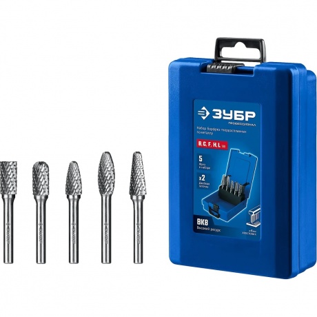 Набор борфрез твердосплавных ЗУБР 5 шт, хвостовик 6 мм, ПРОФЕССИОНАЛ (28815-H5)
Набор борфрез твердосплавных ЗУБР 5 шт, хвостовик 6 мм, ПРОФЕССИОНАЛ (28815-H5)
