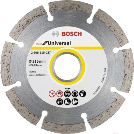 Алмазный диск Bosch 115х22,23 мм ECO Universal (2.608.615.027)
Алмазный диск Bosch 115х22,23 мм ECO Universal (2.608.615.027)