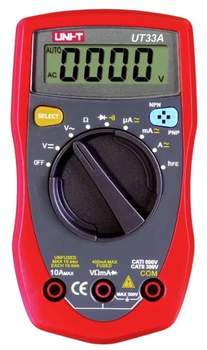 Мультиметр UNI-T UT33A Red-Black
Мультиметр UNI-T UT33A Red-Black