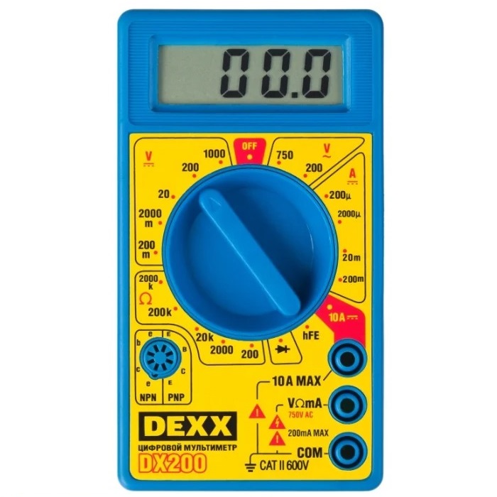 Мультиметр цифровой Dexx 45300
Мультиметр цифровой Dexx 45300