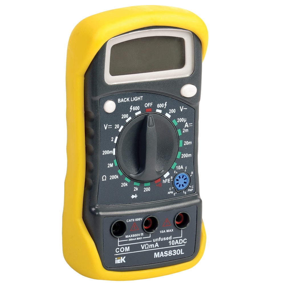 Мультиметр цифровой IEK Master MAS830L
Мультиметр цифровой IEK Master MAS830L