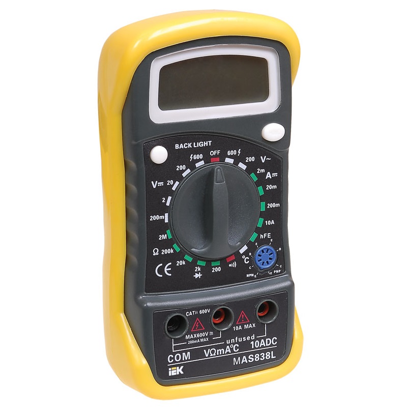 Мультиметр цифровой IEK Master MAS838L
Мультиметр цифровой IEK Master MAS838L